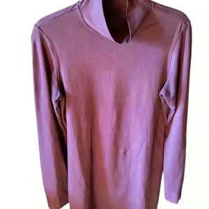 Title Nine size small plum mock neck long sleeve dress with three button sleeve